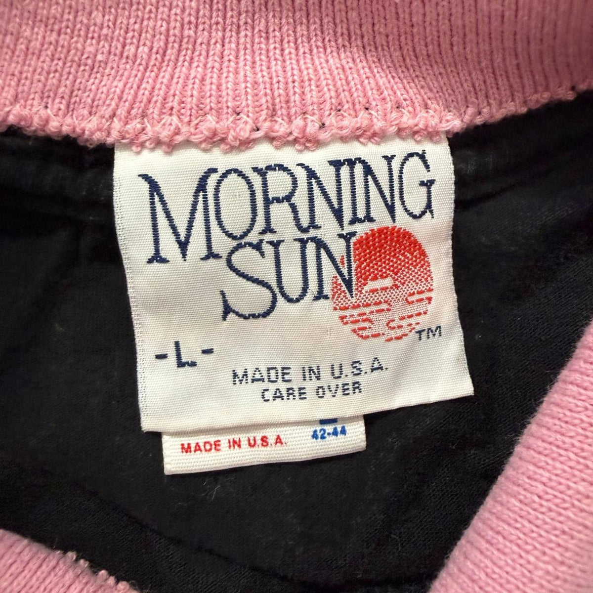 Vintage 90s Morning Sun Black Boxy Graphic Polo Tee