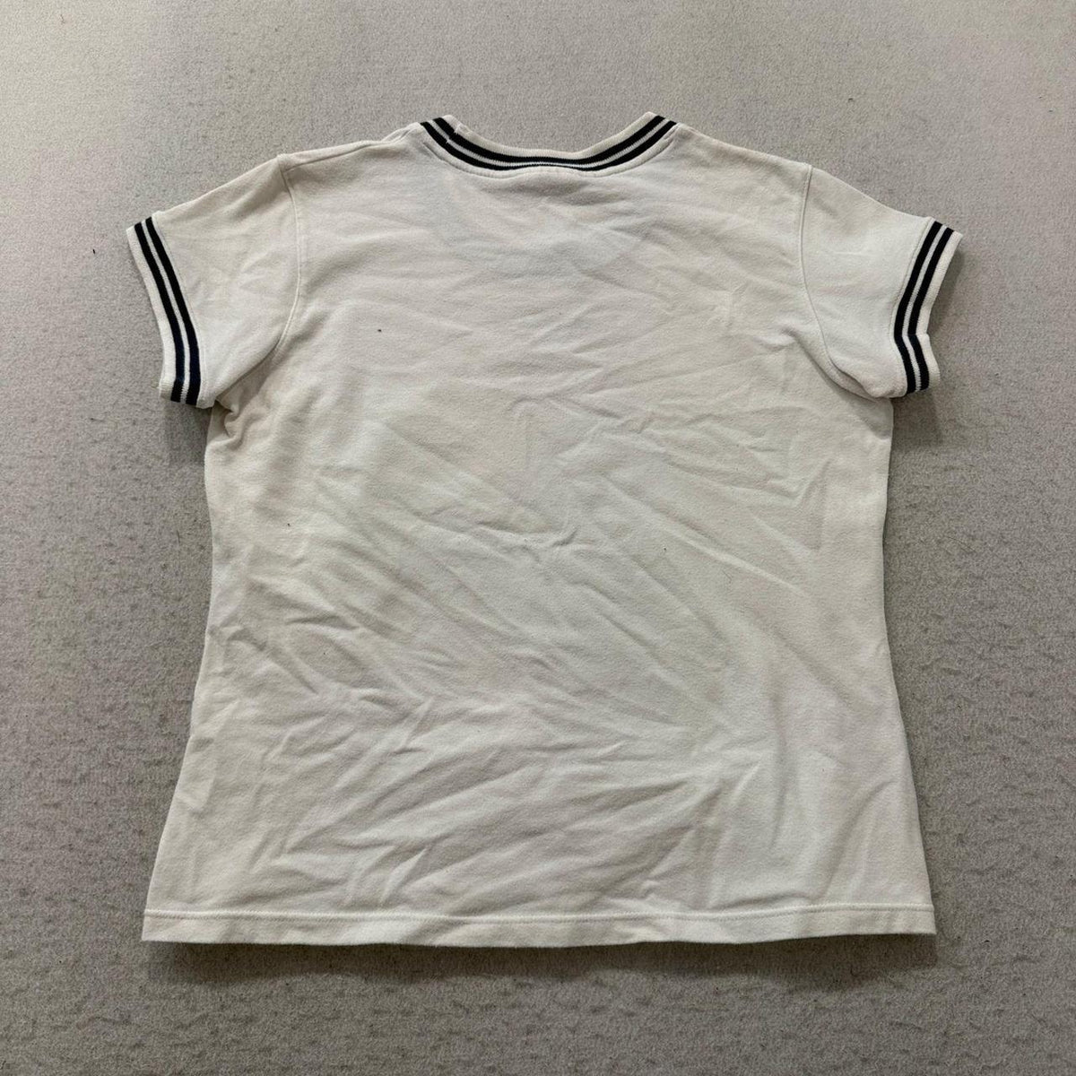 Vintage Y2K 2000's Women's Reebok Cream Boxy Ringer Tee