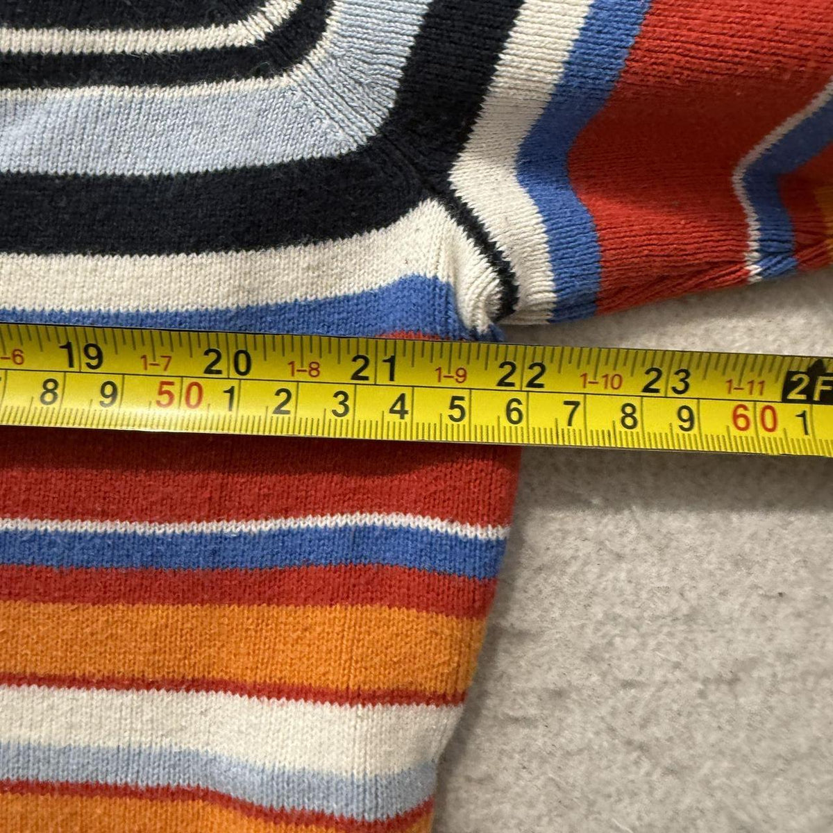 Vintage Y2K 2000's Multicolor Striped Boxy Knit Crewneck Sweater