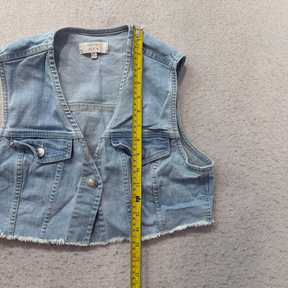 Vintage Y2K 2000's Women's Faded Distressed Boxy Denim Vest