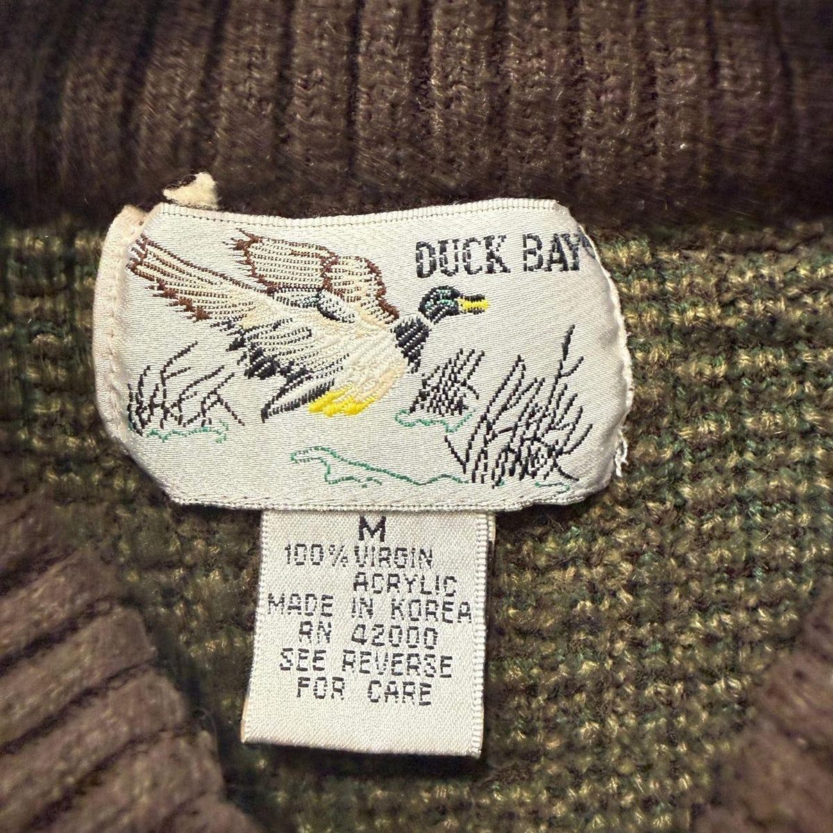 Vintage Y2K 2000's Duck Bay Brown Geometric Boxy Crew Neck Sweater