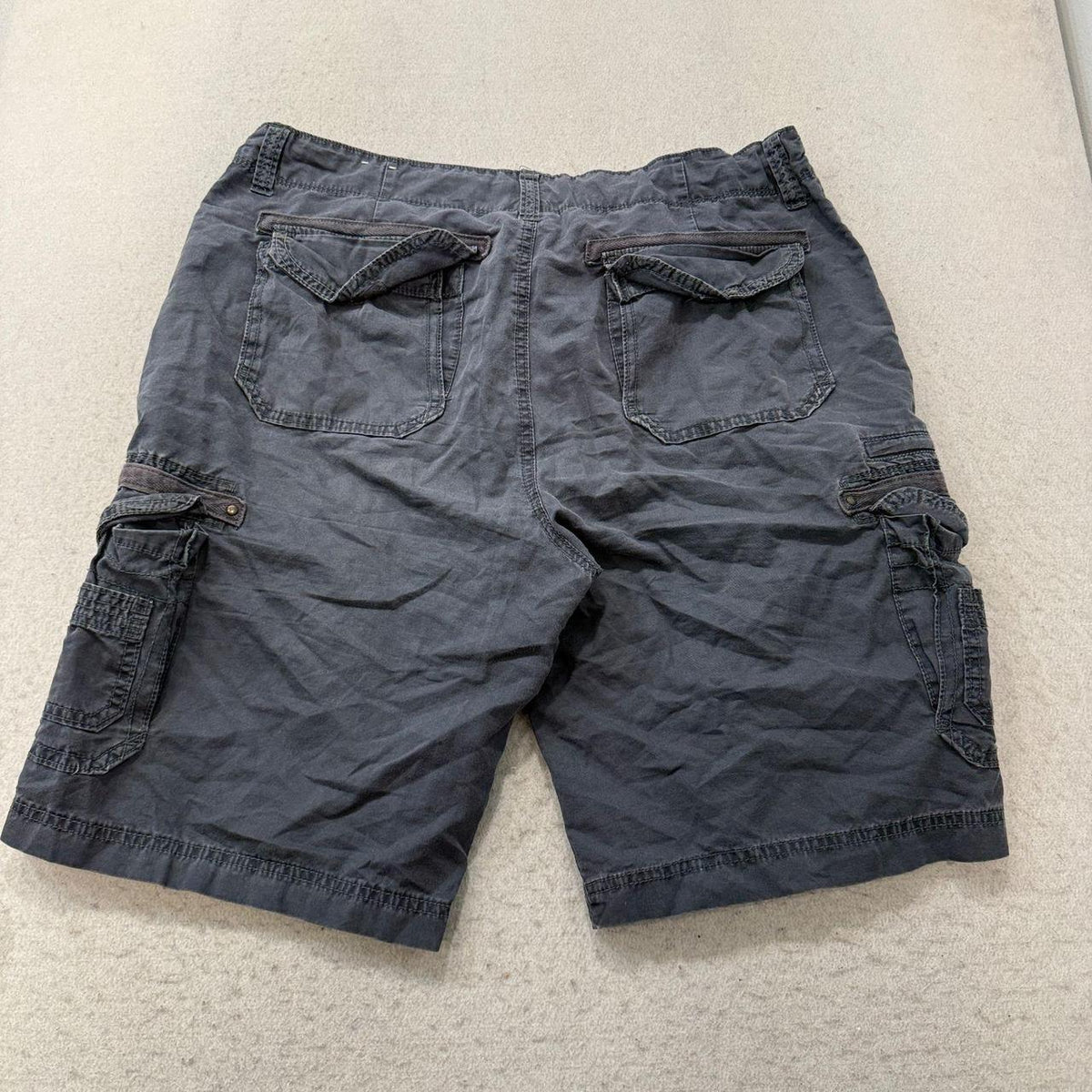 Vintage Y2K 2000's Union Bay Charcoal Grey Baggy Faded Cargo Shorts