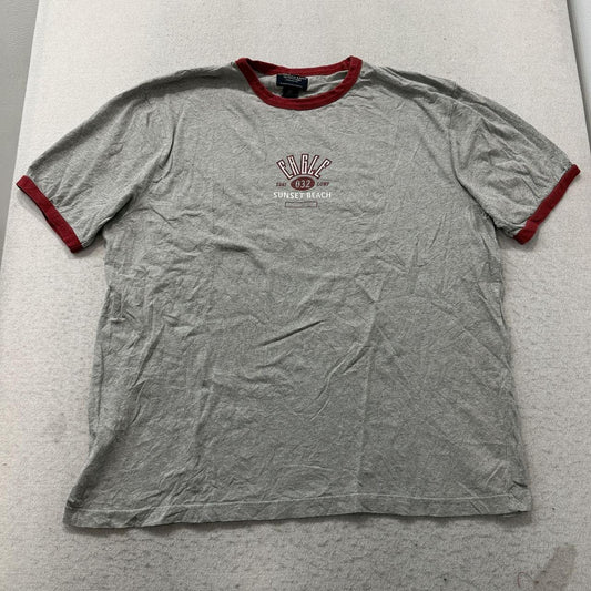 Vintage Y2K 2000's American Eagle Grey Boxy Faded Graphic Tee