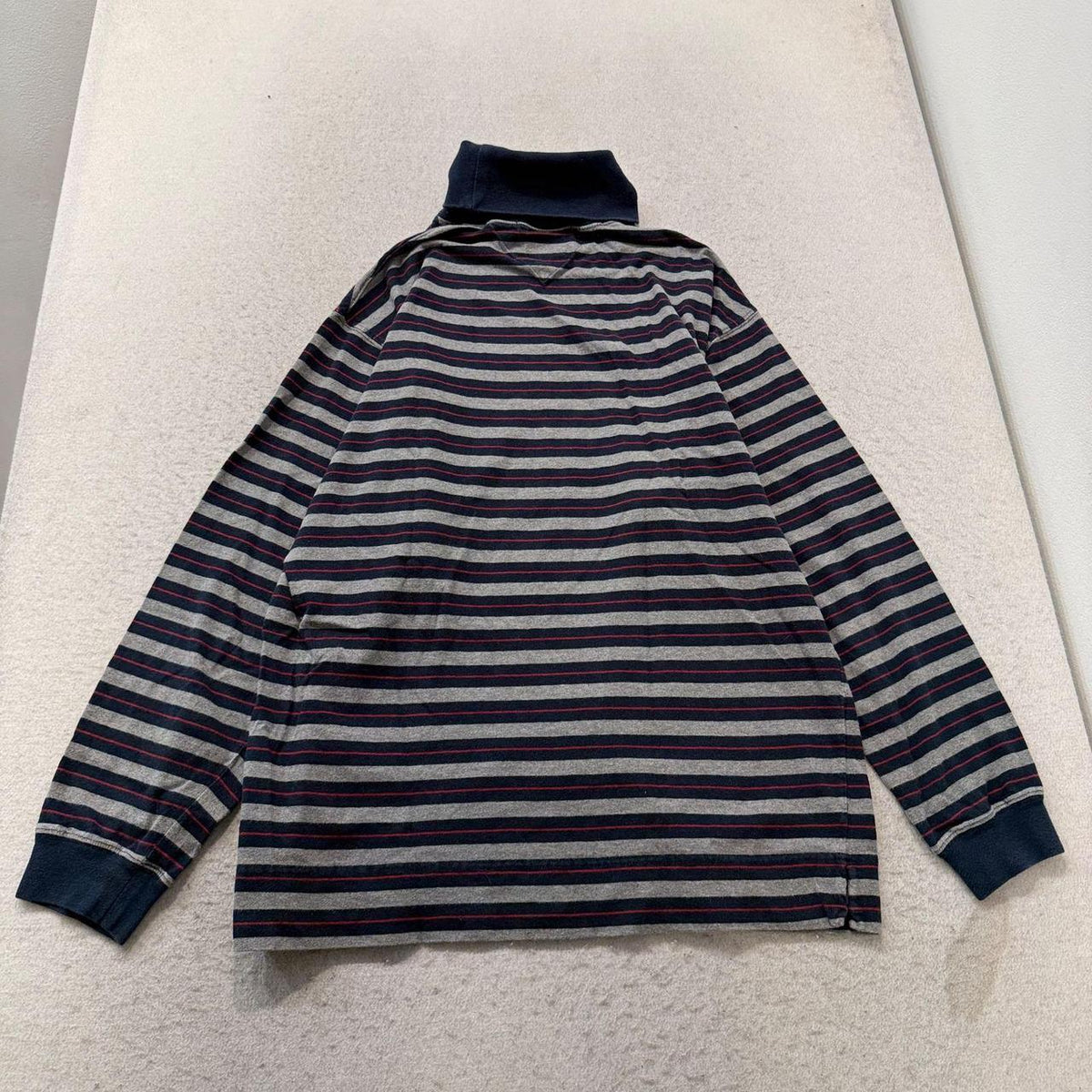 Vintage Y2K 2000's Tommy Hilfiger Navy Striped Turtleneck Knit