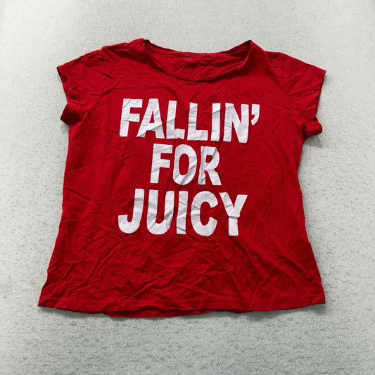 Vintage Y2K 2000's Women's Red Boxy Oversized Graphic Tee