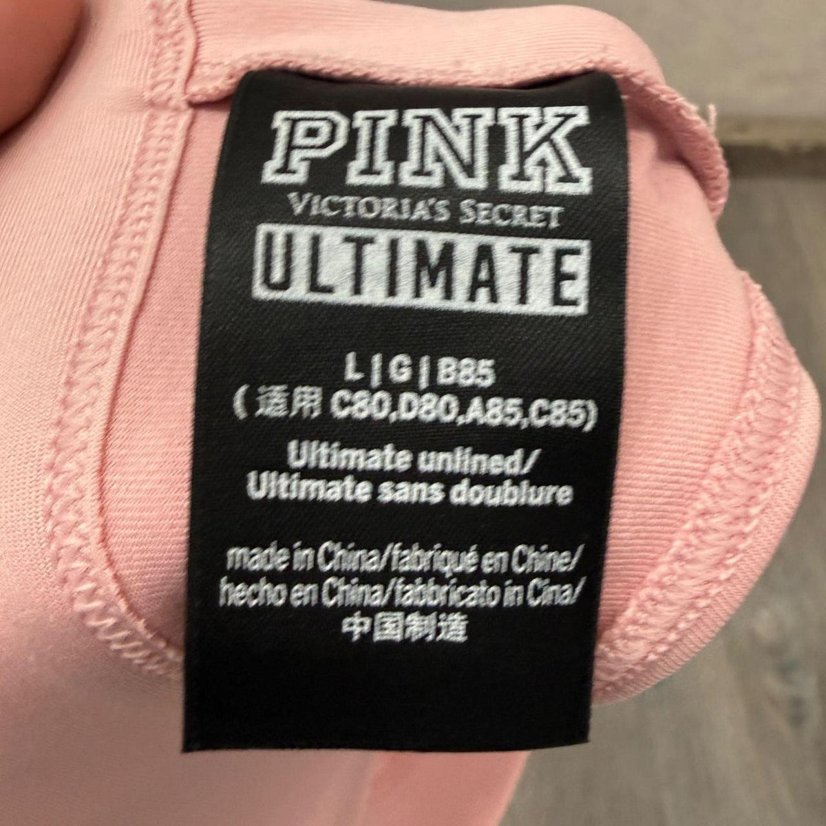 Vintage Y2K 2000's Women's Victoria's Secret PINK Pink Lace-Up Sports Bra