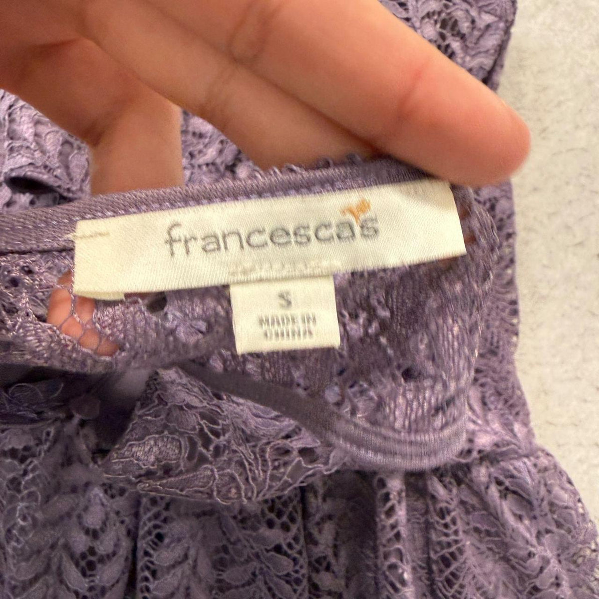 Vintage Y2K 2000's Francesca's Dusty Purple Mauve Lace Dress