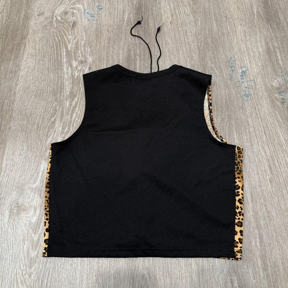 Vintage Y2K 2000's Women's Golden Yellow Boxy Leopard Print Vest
