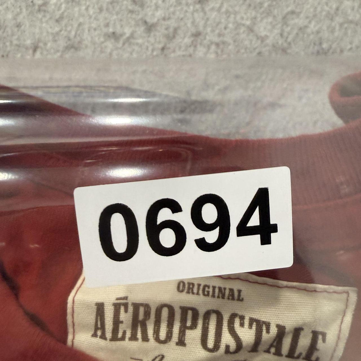 Vintage Y2K 2000's Women's Aeropostale Burgundy Graphic Spellout Tee