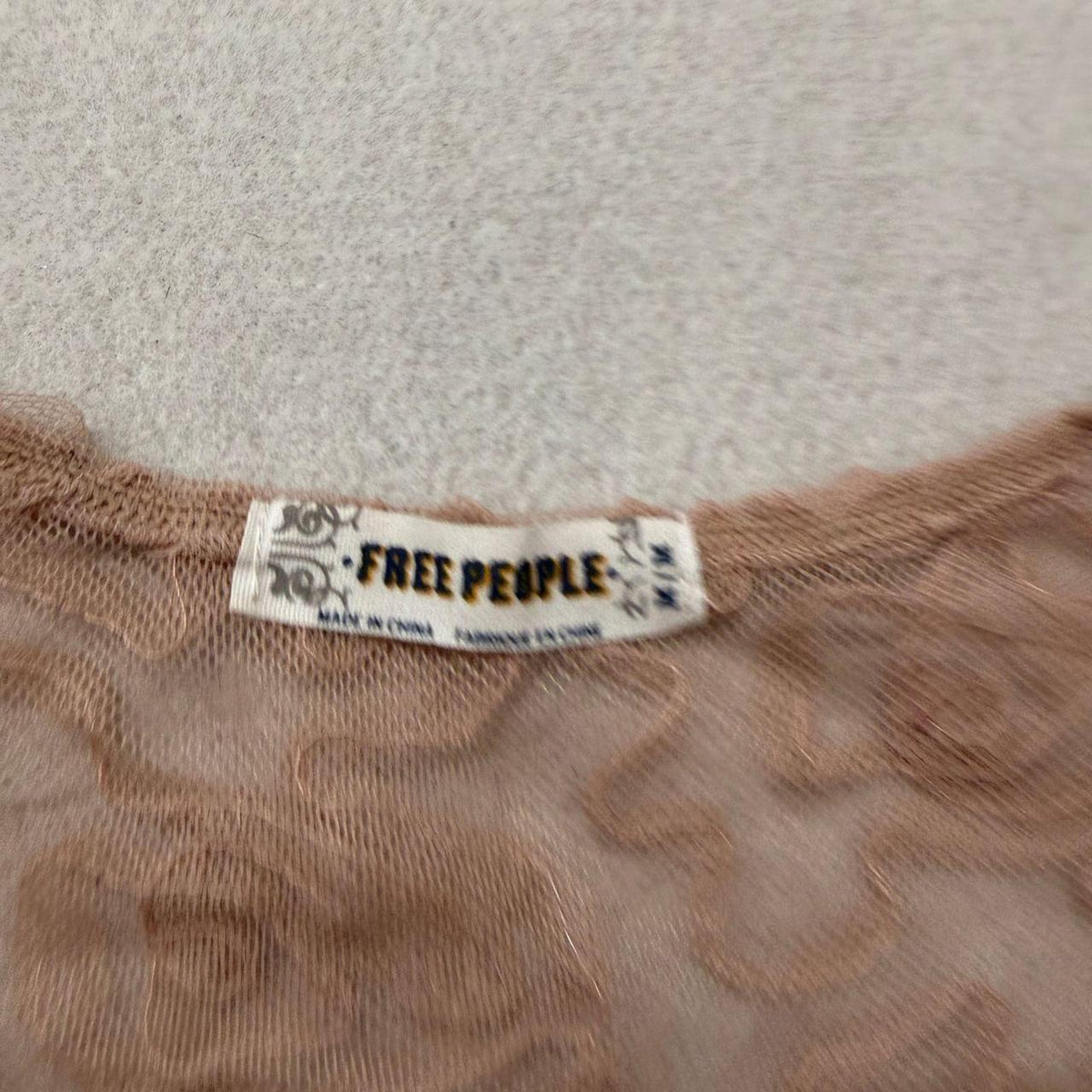 Vintage Y2K 2000's Women's Free People Taupe Boxy Textured Tank Top
