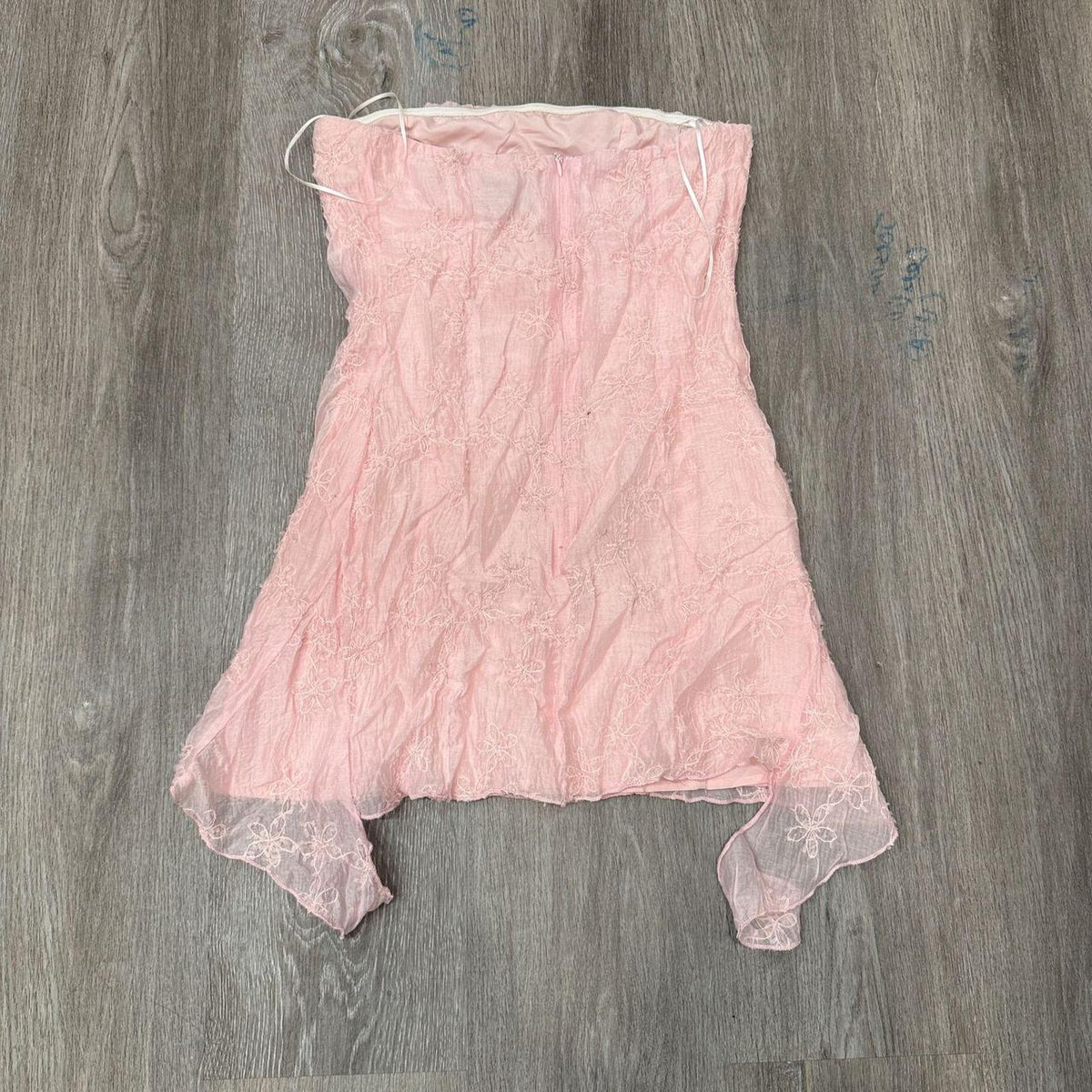Vintage Y2K 2000's Princess Polly Pale Pink Ruched Mini Dress