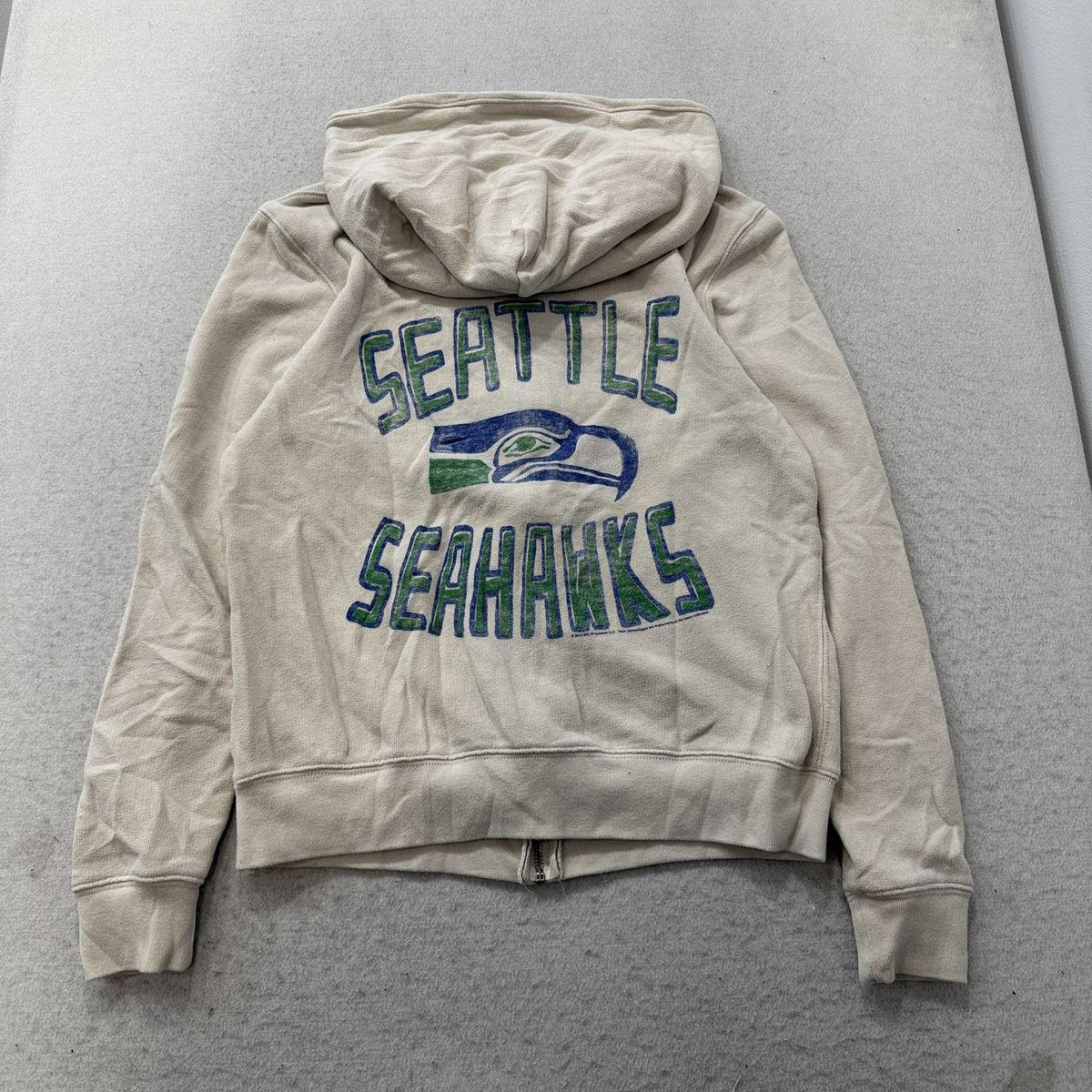 Vintage Y2K 2000's Junkfood Cream Oversized Graphic Zip Up Hoodie