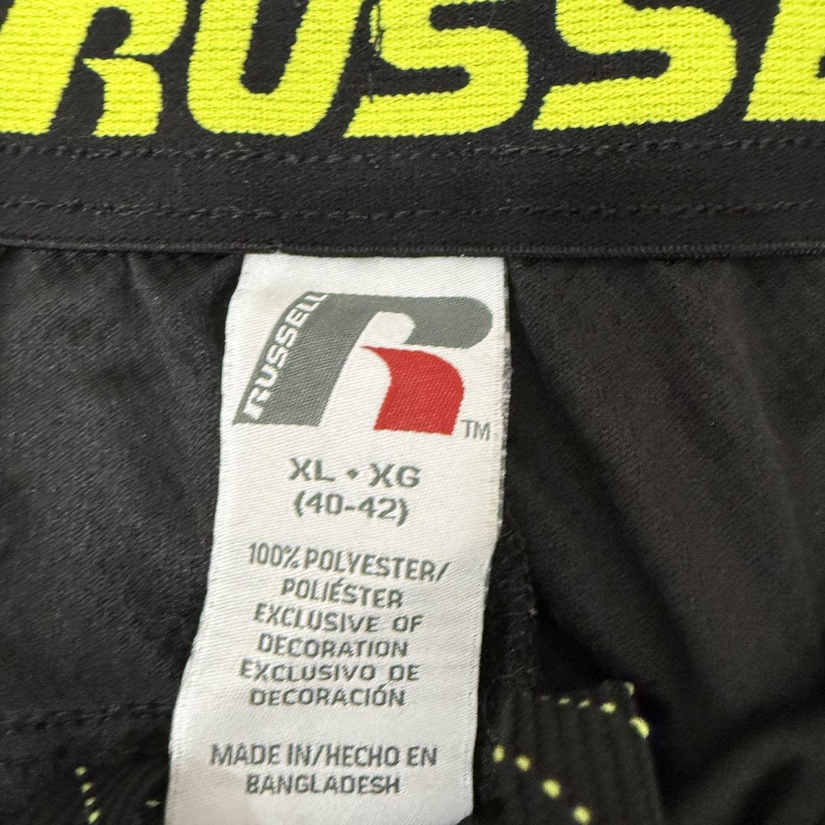 Vintage Y2K 2000's Russell Black Baggy Track Pants Neon Stripe