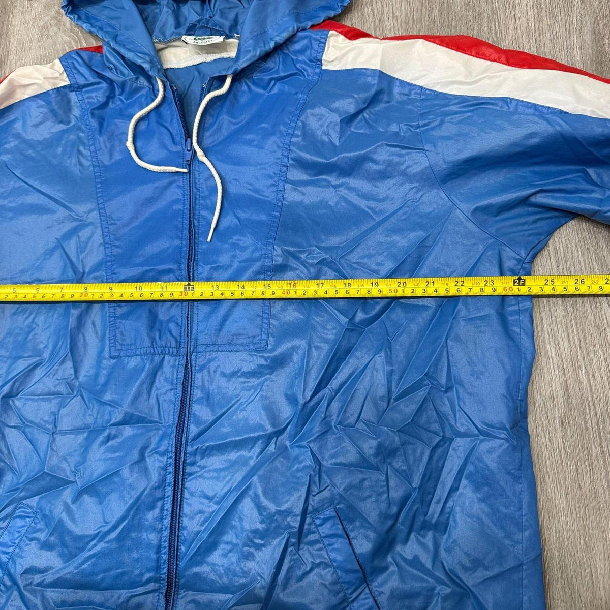 Vintage Y2K 2000's Women's Lacoste Royal Blue Boxy Zip Up Windbreaker