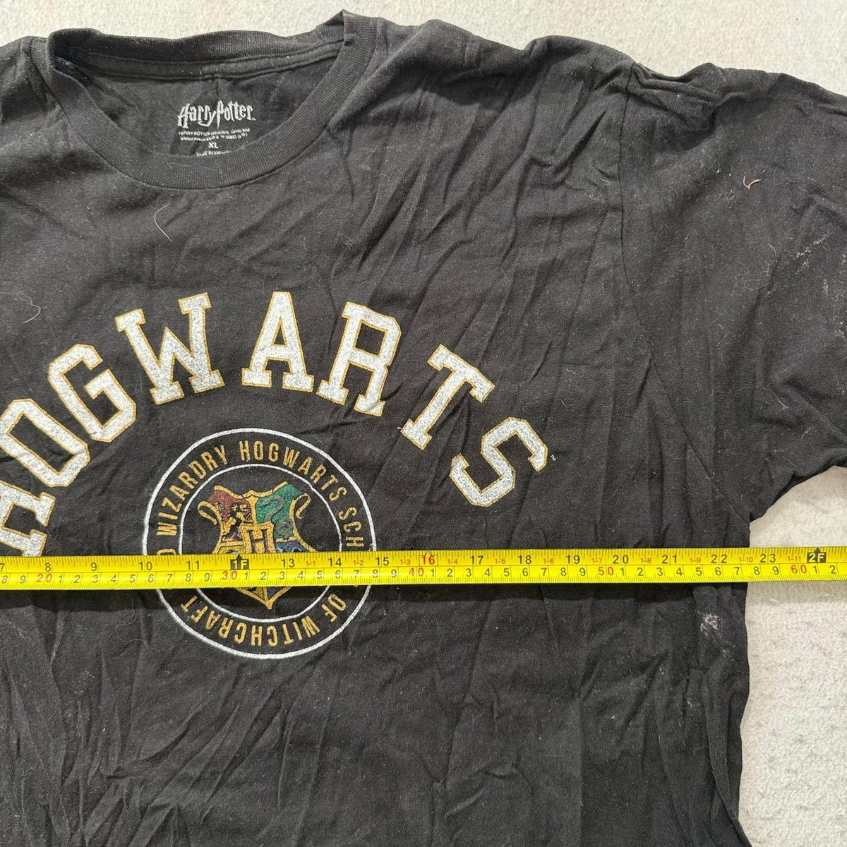 Vintage Y2K 2000's Harry Potter Black Faded Boxy Graphic Tee