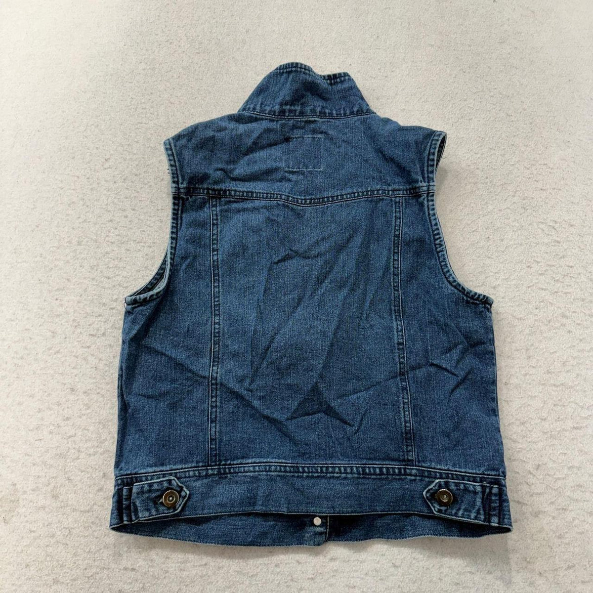 Vintage Y2K 2000's Women's Faded Distressed Boxy Denim Vest