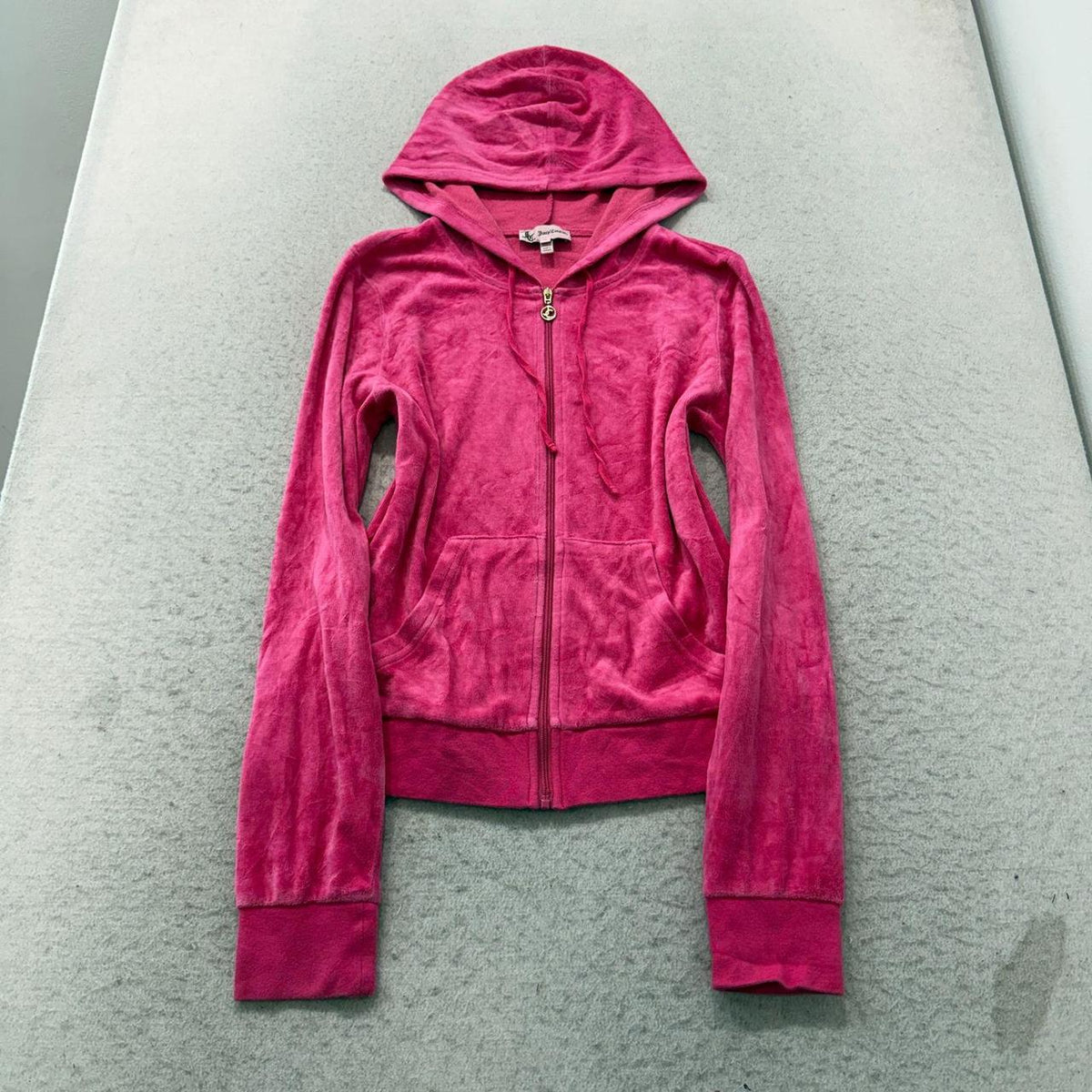 Vintage Y2K 2000's Women's Juicy Couture Hot Pink Velour Zip Up Hoodie
