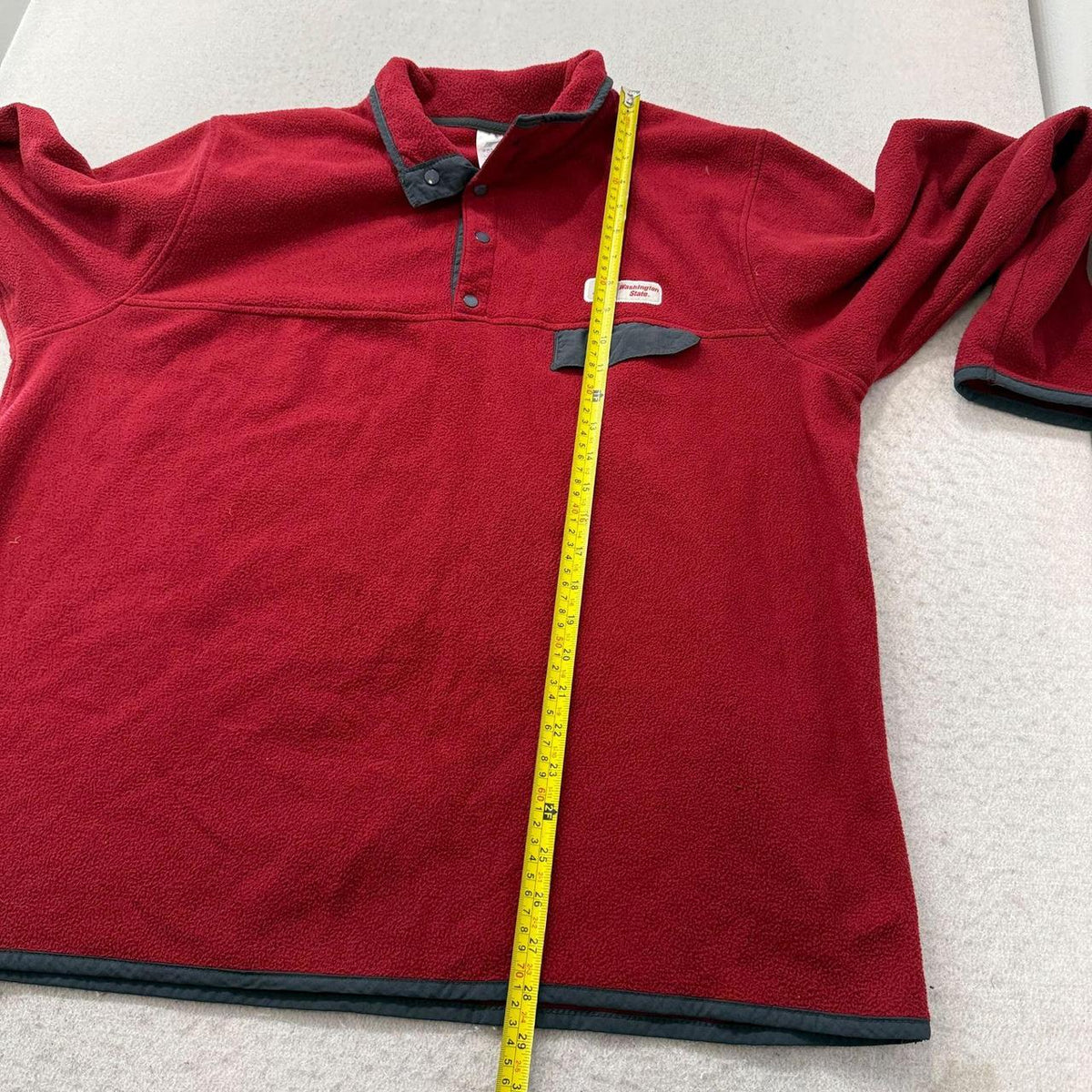 Vintage Y2K 2000's Russell Red WSU Fleece Pullover Polo
