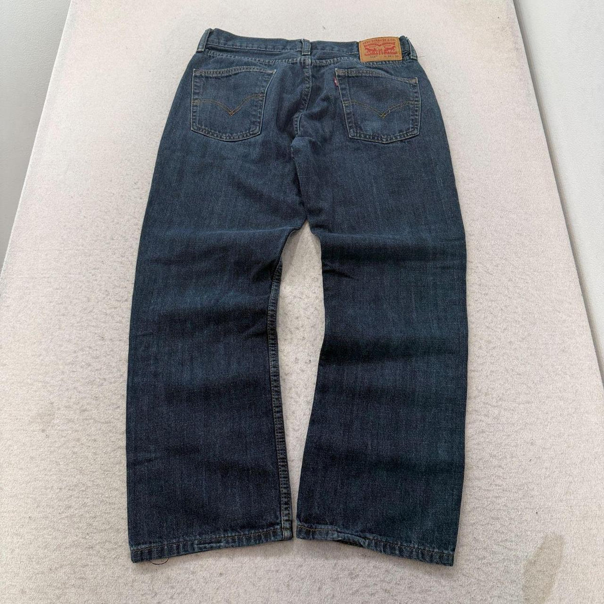 Vintage Y2K 2000's Dark Wash Open Leg Faded Denim Jeans