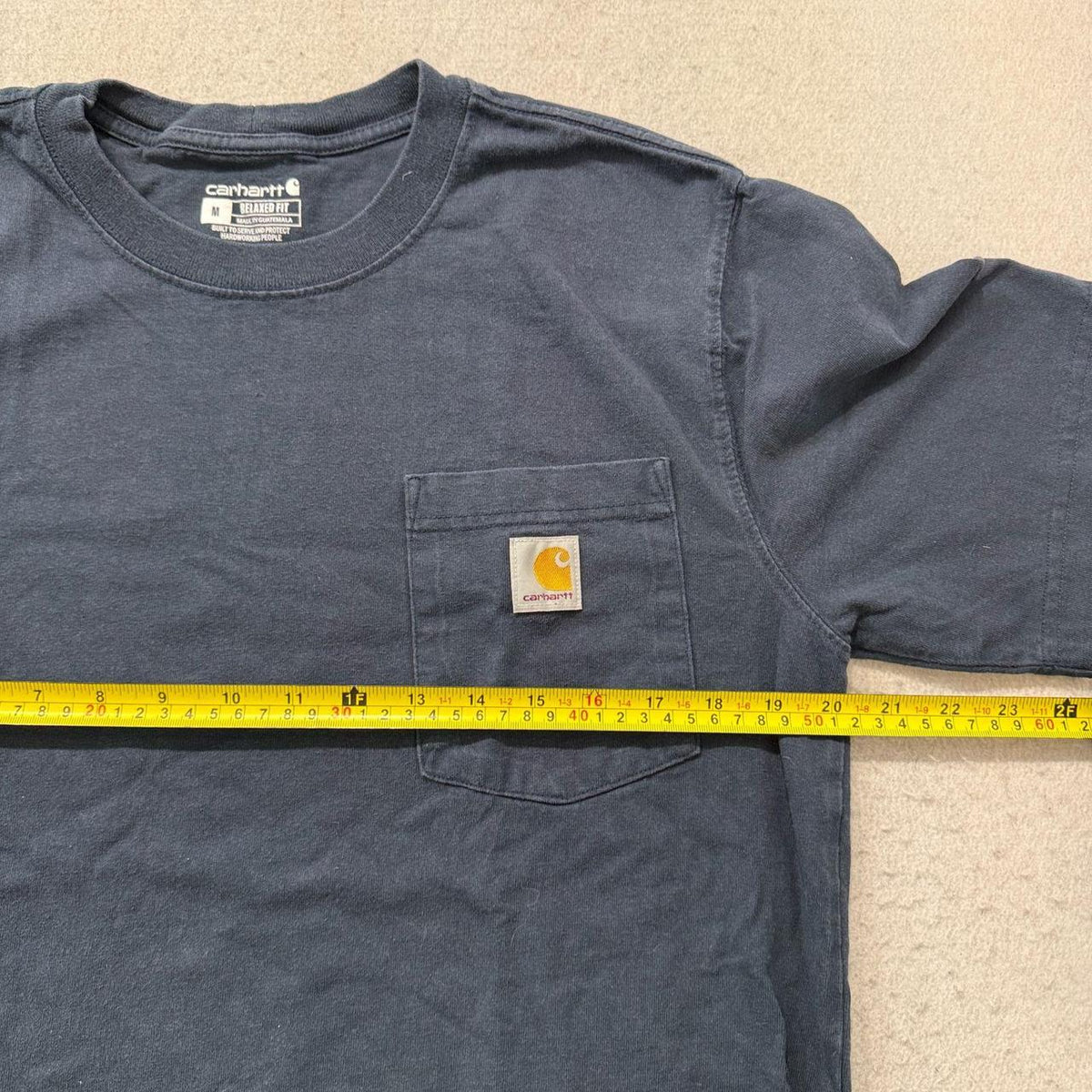 Vintage Y2K 2000's Carhartt Navy Faded Blank Pocket Tee