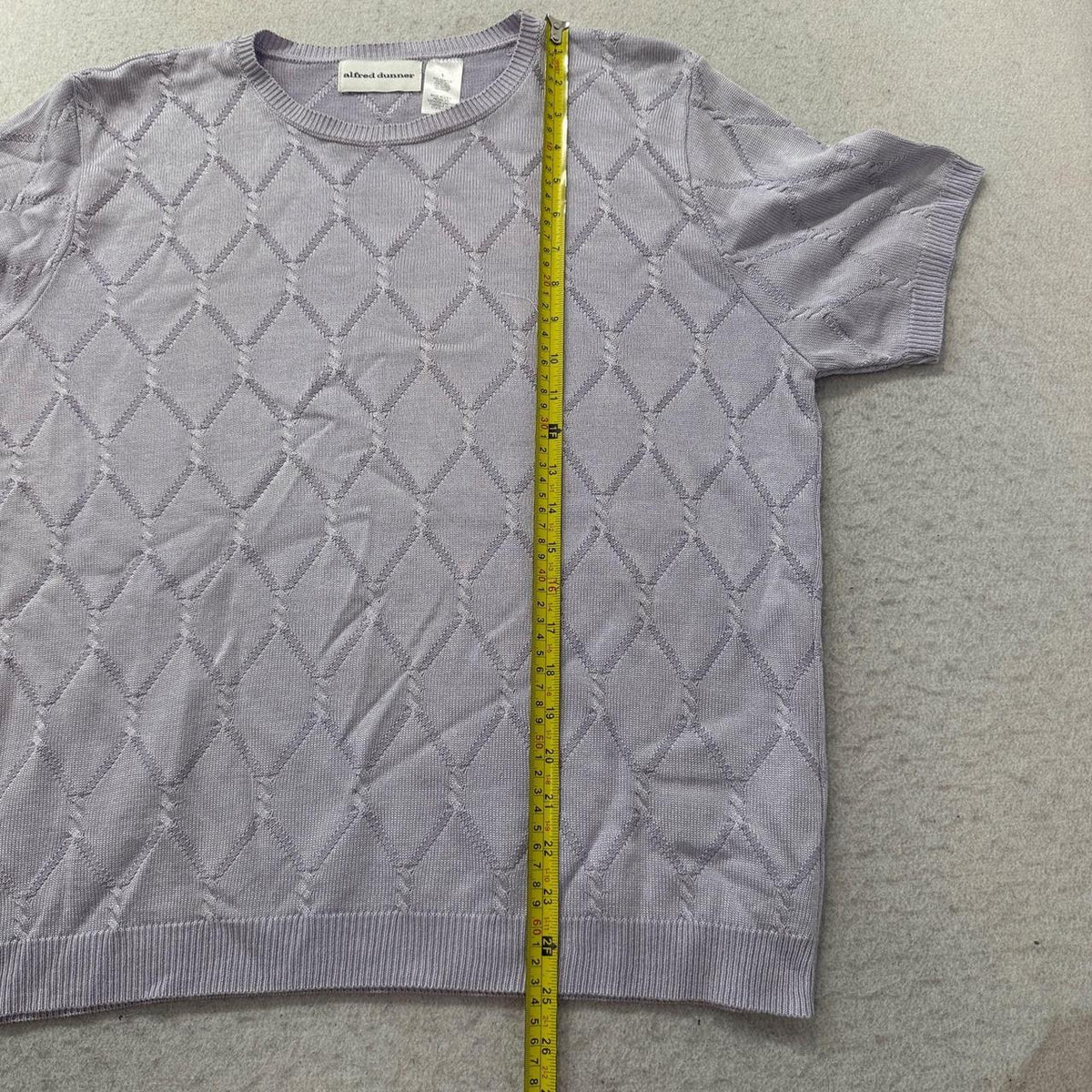 Vintage Y2K 2000's Women's Alfred Dunner Lavender Boxy Quilted Tee