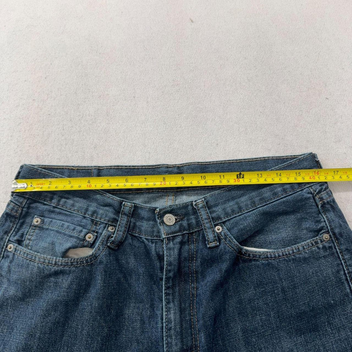 Vintage Y2K 2000's Dark Wash Open Leg Faded Denim Jeans