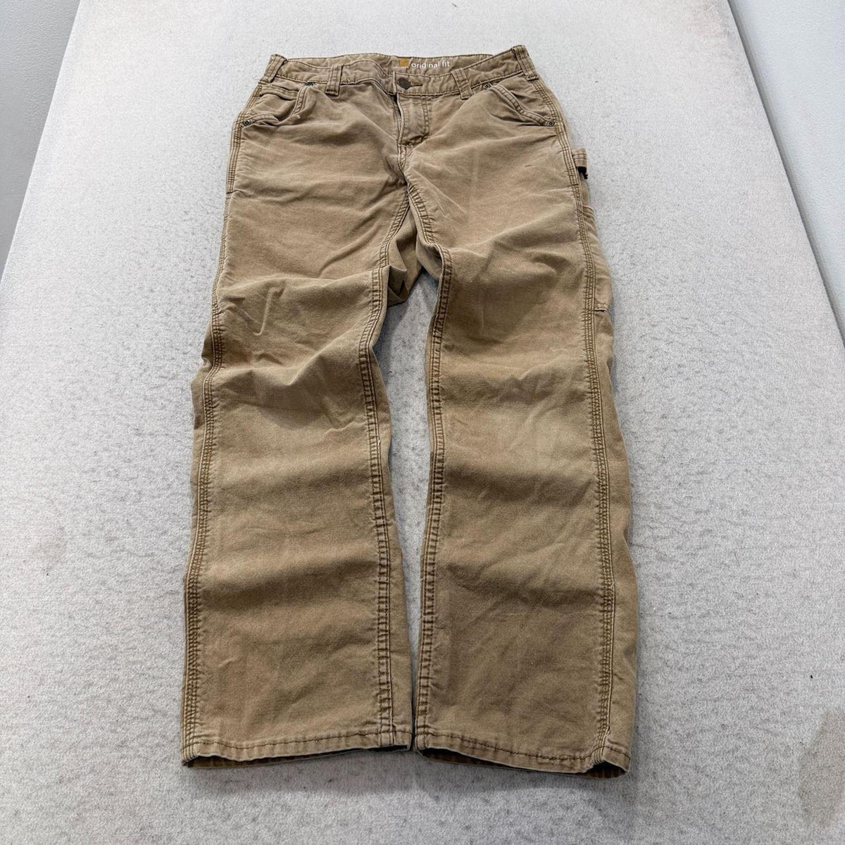 Vintage Y2K 2000's Carhartt Khaki Faded Baggy Carpenter Pants