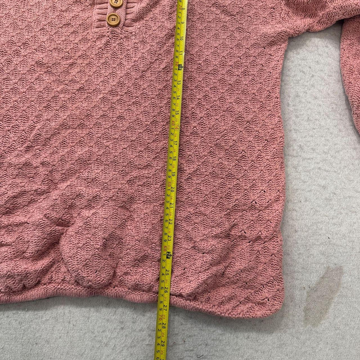 Vintage Y2K 2000's Women's Yarnworks Mauve Pink Oversized Henley Sweater