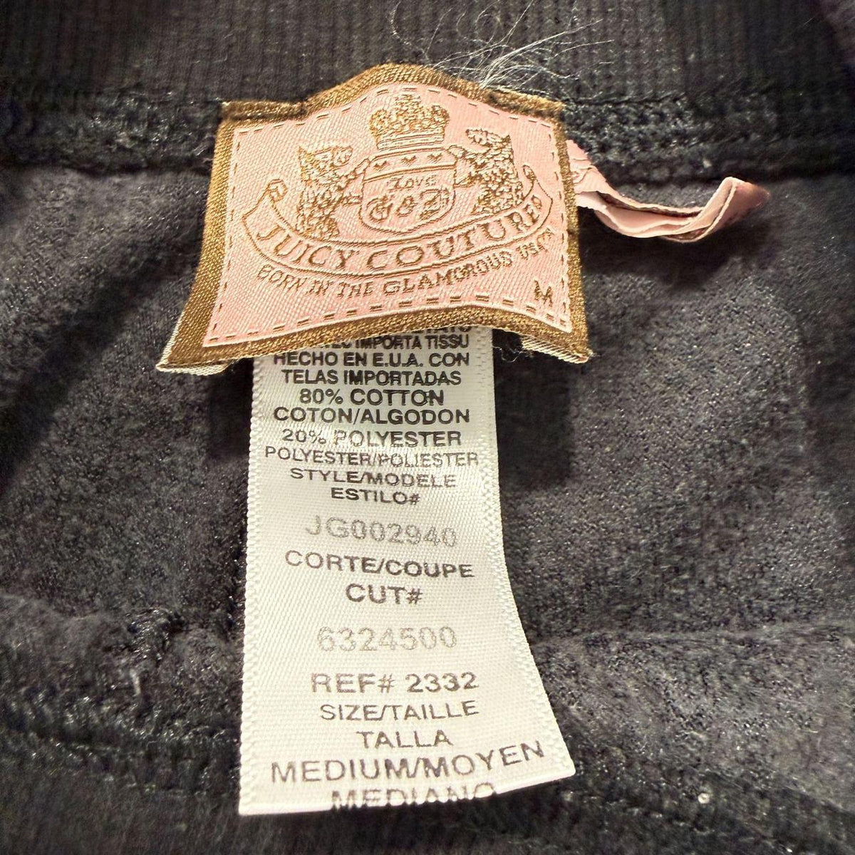 Vintage Y2K 2000's Juicy Couture Women's Black Baggy Velour Track Pants