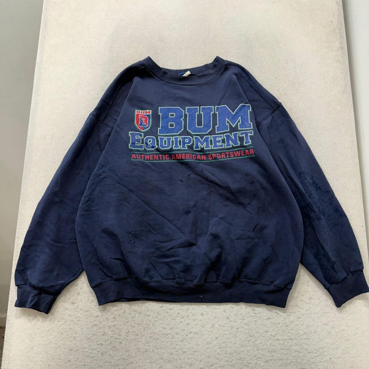 Vintage Y2K 2000's BUUM Navy Boxy Spellout Crewneck Sweatshirt