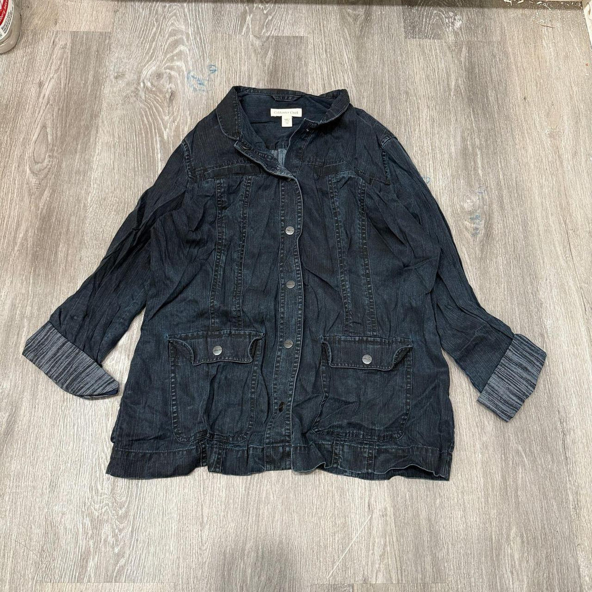 Vintage Y2K 2000's Coldwater Creek Dark Wash Boxy Denim Jacket