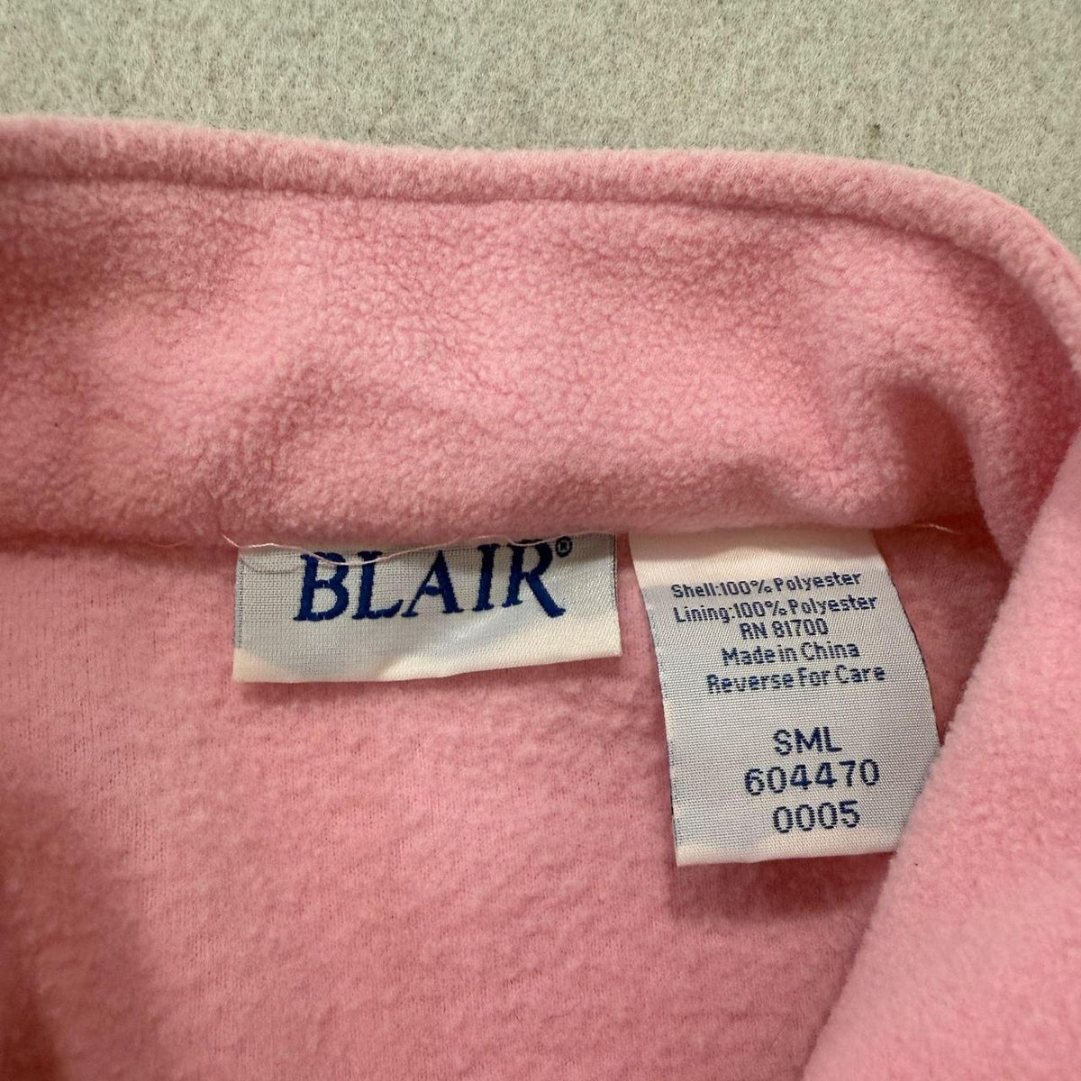 Vintage Y2K 2000's Women's Blair Pink Quilted Zip Up Fleece Jacket