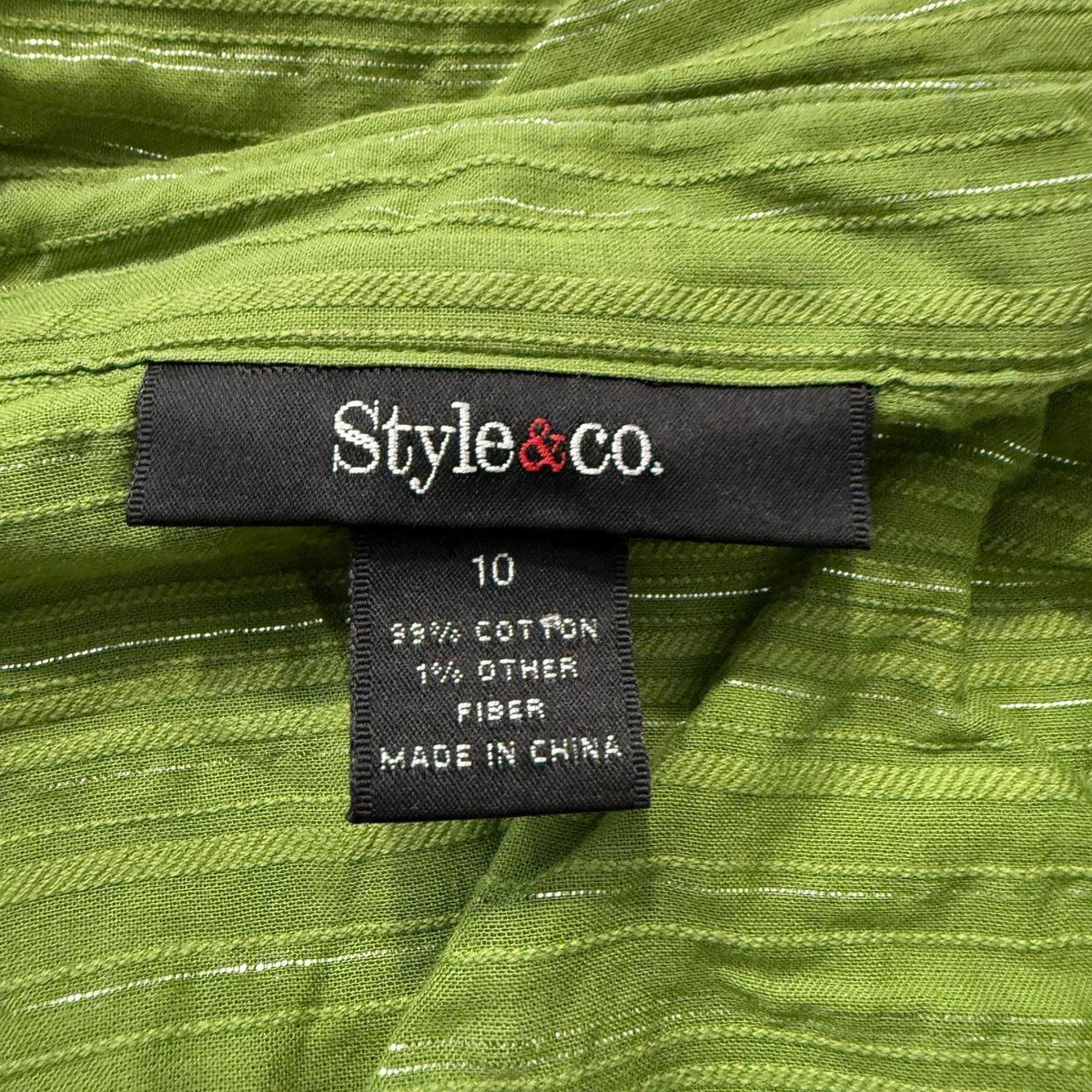 Vintage Y2K 2000's Women's Style & co. Lime Green Oversized Button-Up Shirt