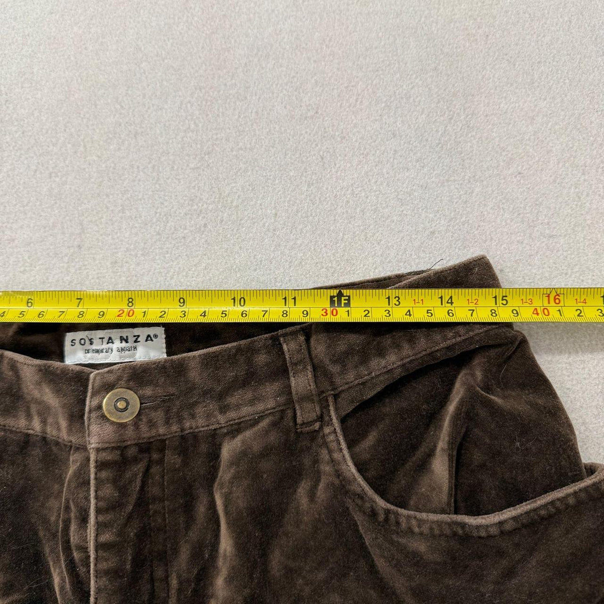 Vintage 90s Women's Sostanza Brown Corduroy Baggy Pants