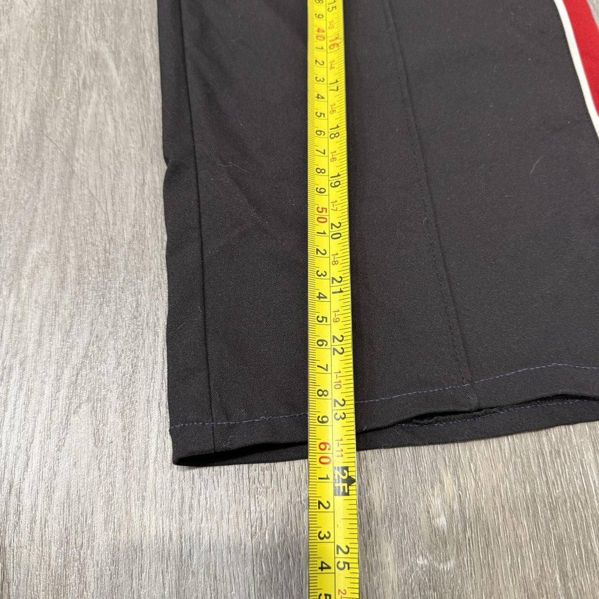 Vintage Y2K 2000's Black Baggy Track Pants Red White Side Stripe