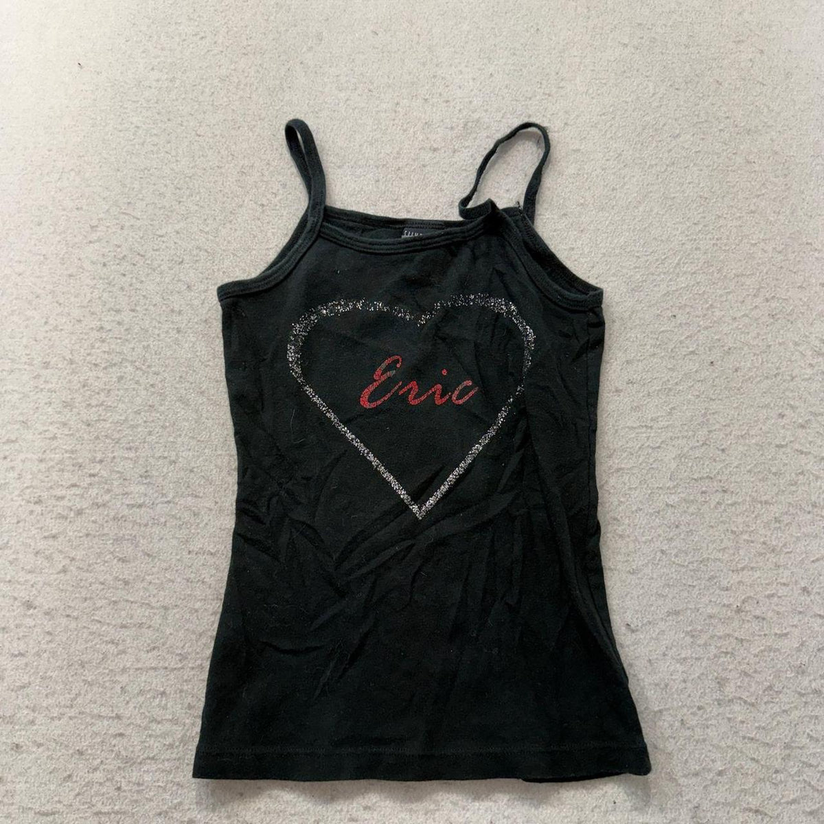 Vintage Y2K 2000's Women's Black Graphic Camisole Tank Top