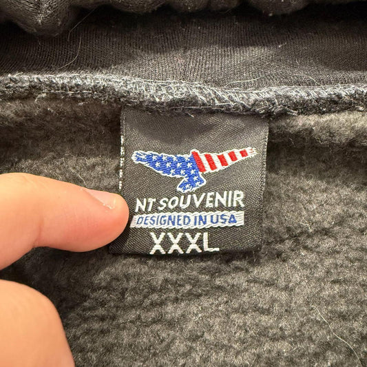 Vintage Y2K 2000's Oversized Graphic Zip Up Charcoal Hoodie