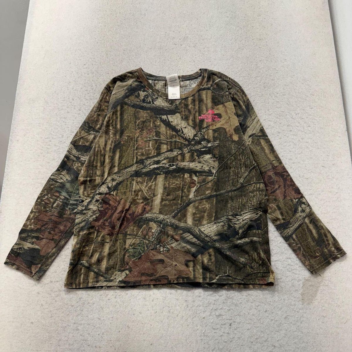 Vintage Y2K 2000's Mossy Oak Camo Faded Graphic Long Sleeve Tee