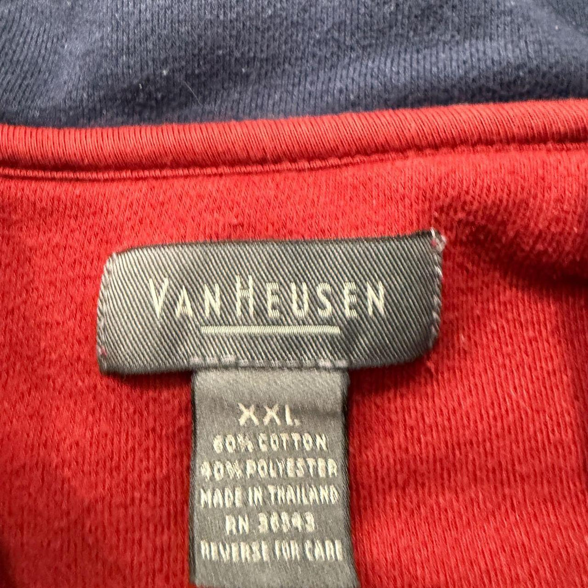 Vintage Y2K 2000's Van Heusen Red Boxy Faded Quarter Zip Sweatshirt