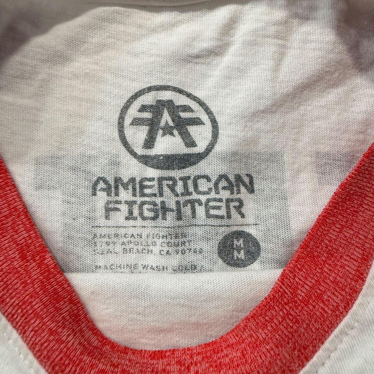 Vintage Y2K 2000's American Fighter Cream Graphic Raglan Tee