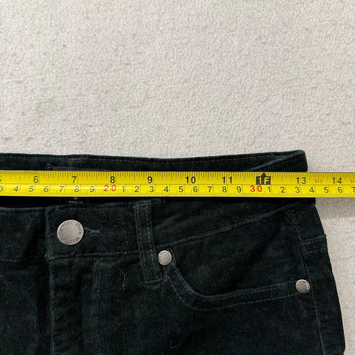 Vintage Y2K 2000's Women's Black Open Leg Faded Corduroy Pants