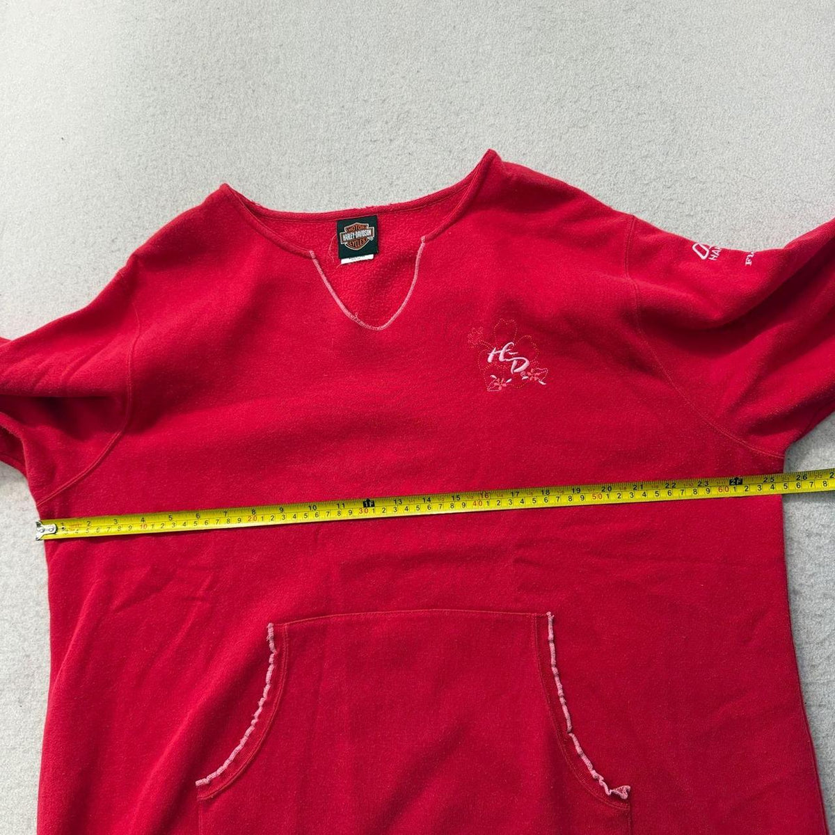 Vintage Y2K 2000's Harley-Davidson Red Distressed Oversized Sweatshirt
