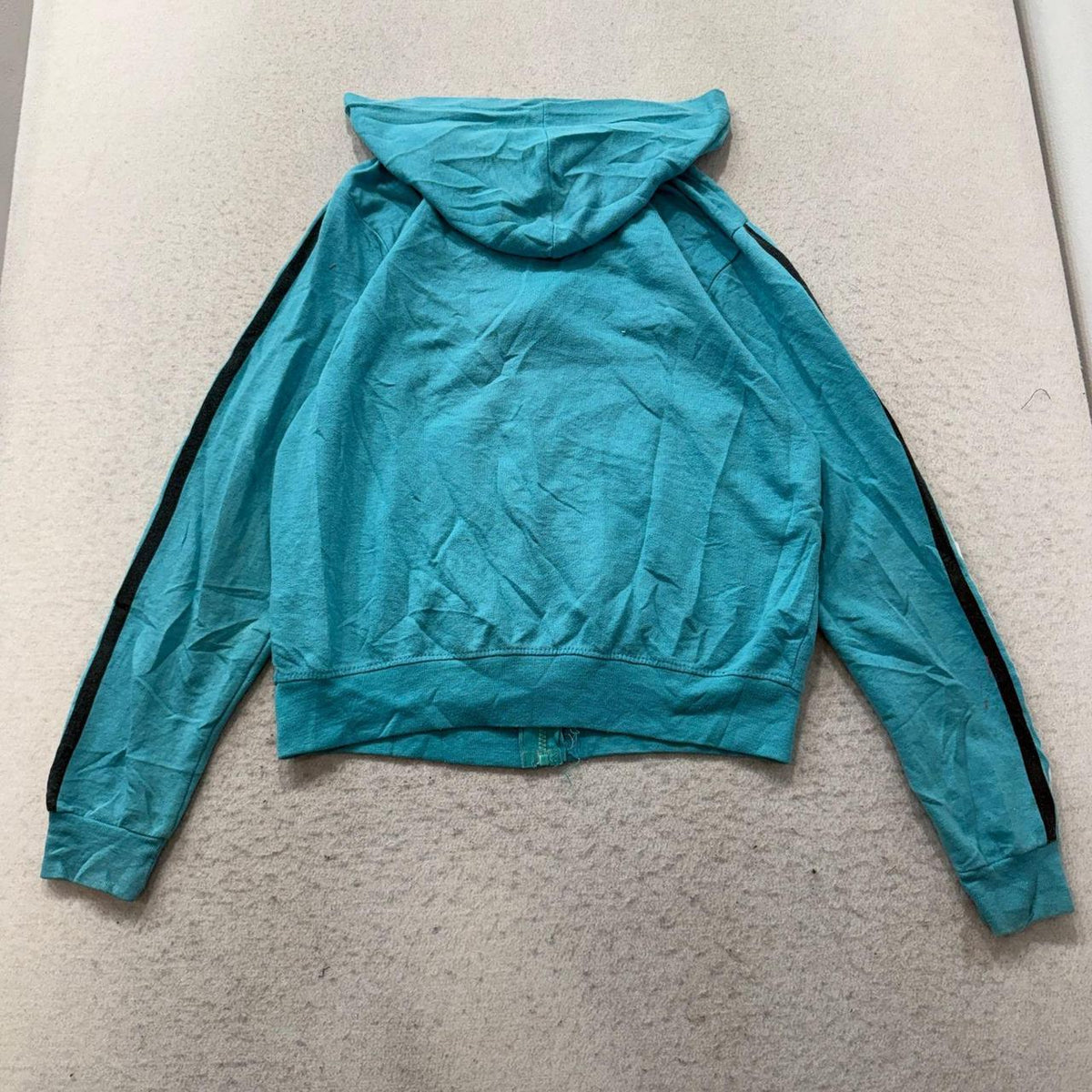 Vintage Y2K 2000's Thrill Teal Boxy Zip Up Graphic Hoodie
