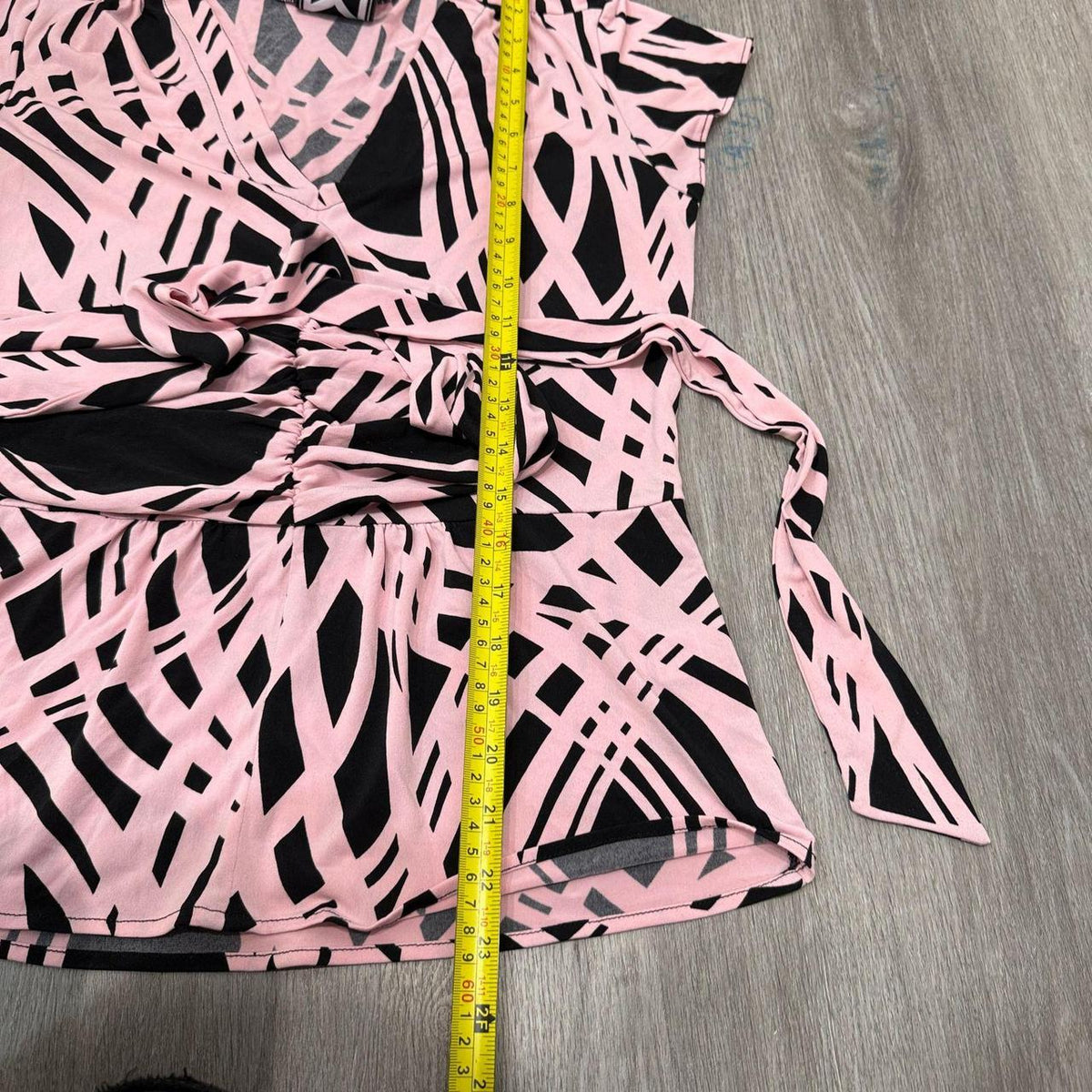 Vintage Y2K 2000's Marc Bouwer Pink Boxy Abstract Wrap Top