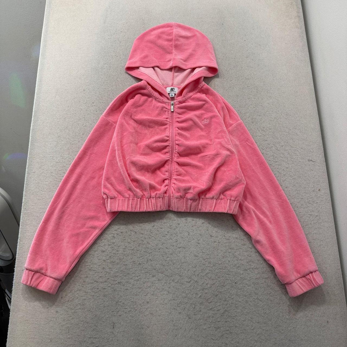 Vintage Y2K 2000's Juicy Couture Hot Pink Boxy Zip Up Hoodie