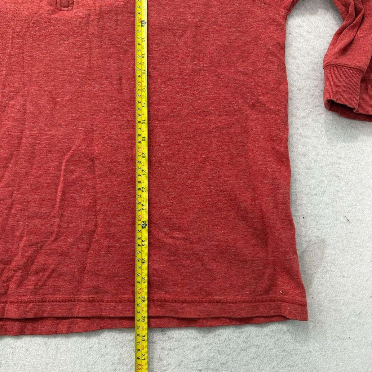 Vintage Y2K 2000's L.L.Bean Red Heather Faded Quarter Zip Pullover