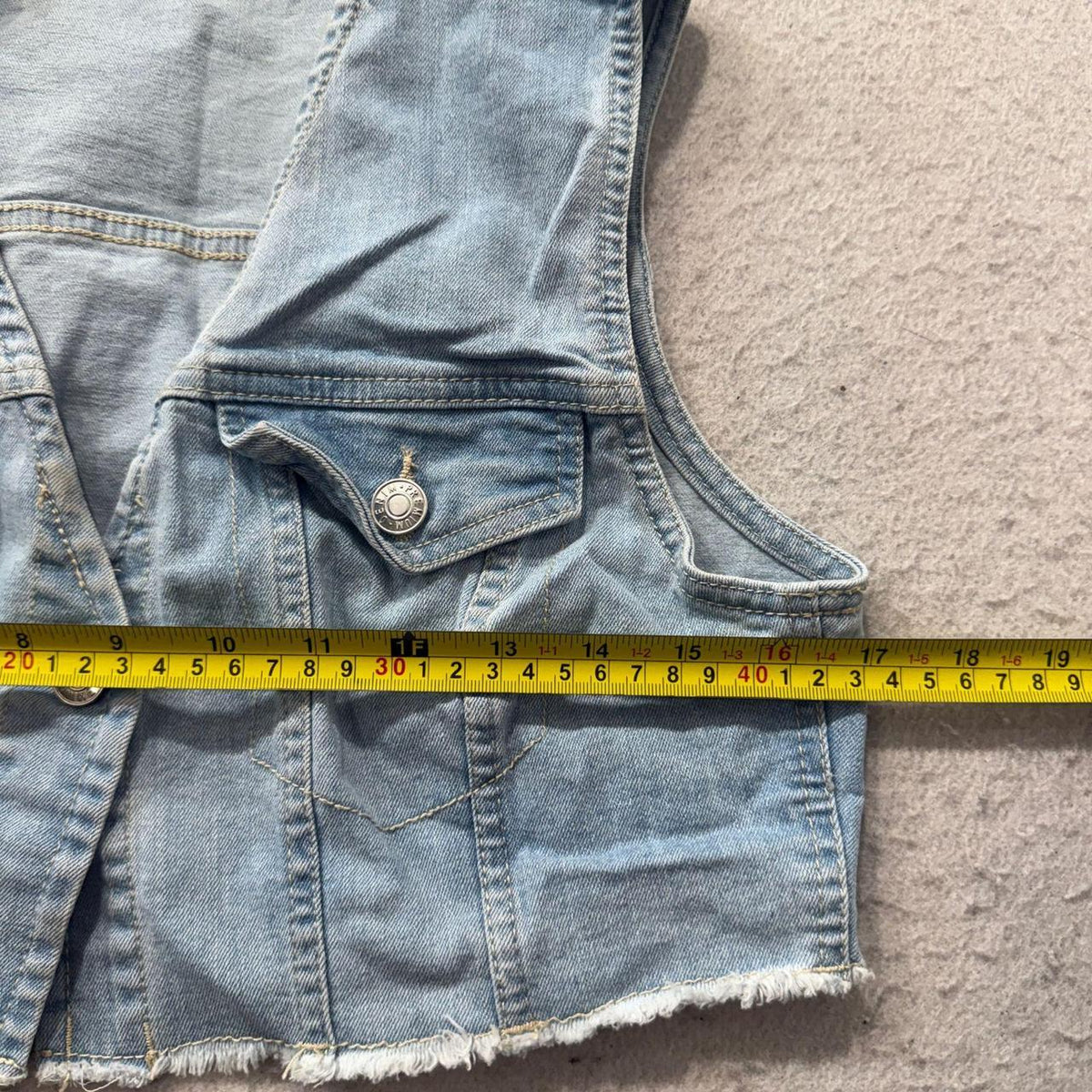 Vintage Y2K 2000's Women's Faded Distressed Boxy Denim Vest
