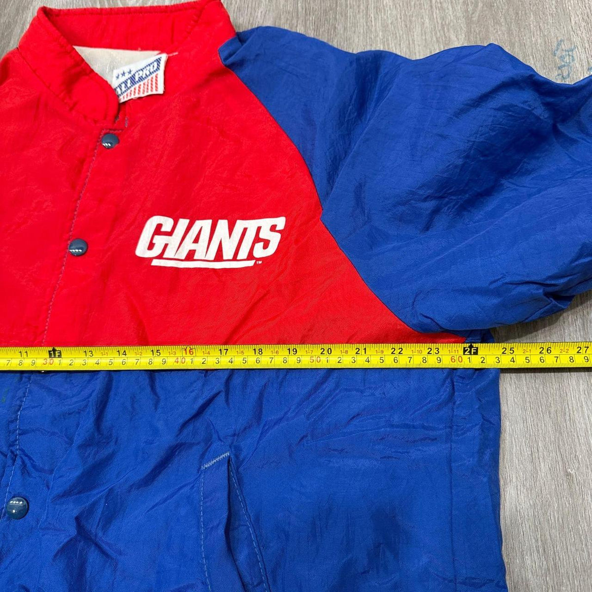Vintage 90s Red Blue Boxy Spellout Giants Windbreaker Jacket
