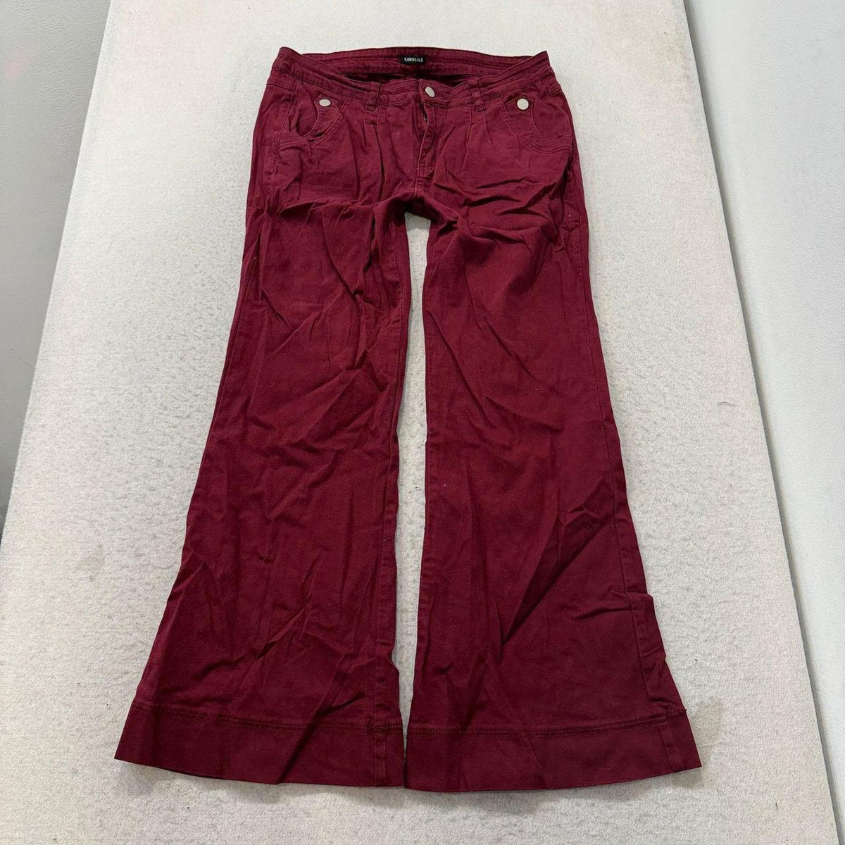 Vintage Y2K 2000's Women's Burgundy Flare Corduroy Pants