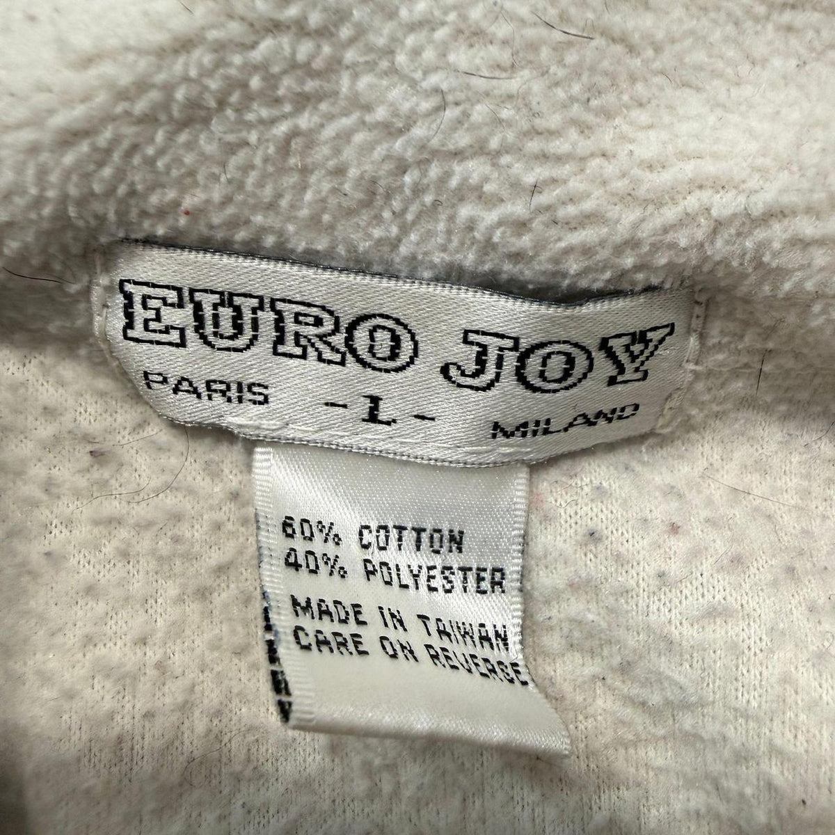Vintage Y2K 2000's Women's Cream Black Colorblock Boxy Zip Up Fleece Jacket